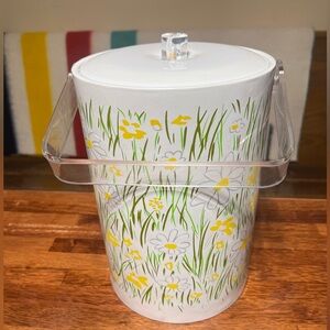 Rare Mid Century GUCKI Daisy Flowers Ice Bucket